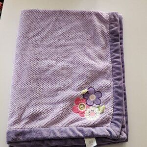 Carter's purple plush lovey security blanket flowers baby girl